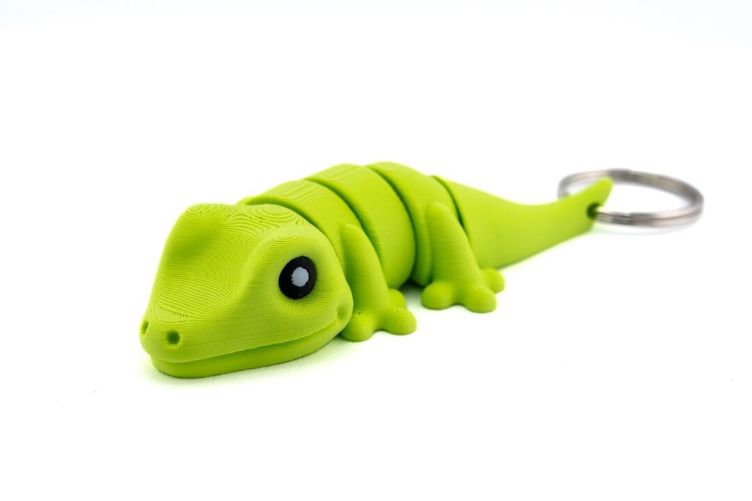 Gecko Keychain 3D Printed – Cute & Unique Animal Accessory – Perfect ...