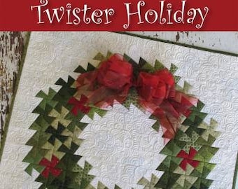 Twister Holiday Pattern from Need'l Love - Christmas Wall Quilt 24 1/2" x 24 1/2"