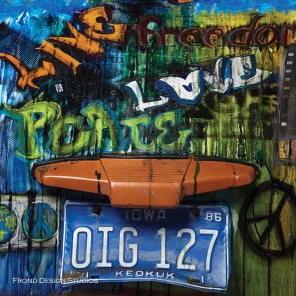 Street Smarts All-City Panel from Frond Design Studios - 24" x 44" - Graffiti Peace love