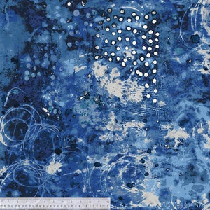 Spotted Graffiti by Marcia Derse for Windham Fabrics - 1/2 Yard Weather Map - Blue Modern Cotton