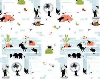 Katzen in der Wäsche von Leezaworks für Dear Stella – 0,5 Meter weißes Spül- und Wiederholungsgarn