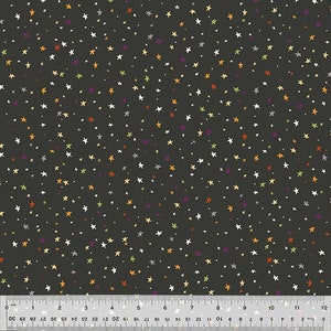 Sale - Scaredy Cats from Windham Fabrics - 1/2 Yard Twinkle - Halloween Stars on Black