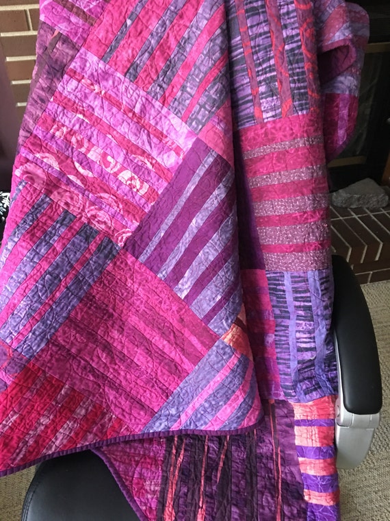 Modern Pink and Purple Lap Quilt Kit 71 x 84 Etsy