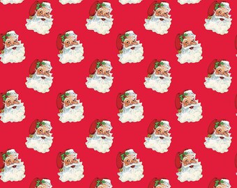 Monthly Placemats 2 from Riley Blake - 1/2 Yard Santa Faces on Red