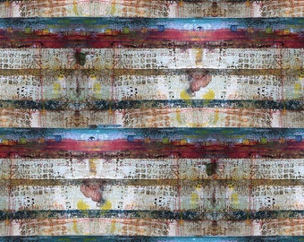 Storyboard by Seth Apter for Free Spirit Fabrics - 1/2 Yard Bandwidth - Lorikeet - Modern Distressed Stripe