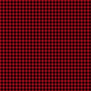 Puede incluir: Un patrón sin costuras con un diseño clásico de cuadros de búfalo rojo y negro. El patrón consiste en líneas que se cruzan y están espaciadas uniformemente, creando una cuadrícula de cuadrados. Los cuadrados alternan entre rojo y negro.