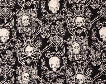 Skullduggery Canvas from Alexander Henry Fabrics - 1/2 Yard Halloween Skull Canvas Weight Fabric