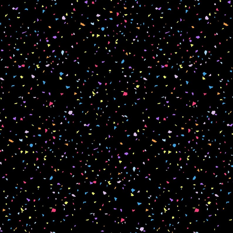 Confetti From RJR Fabrics 1/2 Yard Multi Confetti on Black Etsy