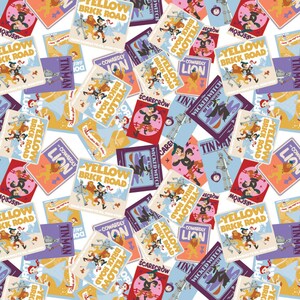 Sale 25% Rabatt - Zauberer von Oz von Camelot Fabrics - 1/2 Yard Postkarten - Feiger Löwe, Vogelscheuche, Blechmann