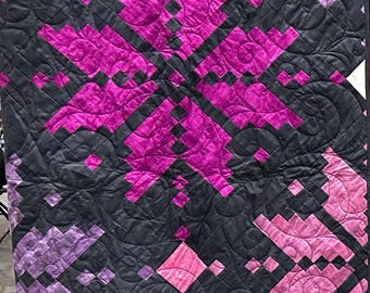 Gestrickter Stern Quilt-Kit - 62-Zoll-Quadrat-Quilt-Kit mit modernen Stoffen - mittlere Stufe