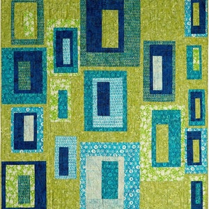 Boundaries 2 Quilt Pattern by Tamarinis - Instructions for 50" x 60" Beginner Friendly Modern Quilt