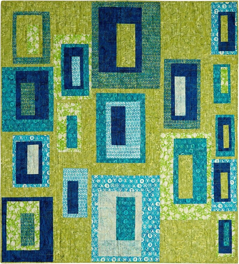 Boundaries 2 Quilt Pattern by Tamarinis Instructions for 50 x 60 Beginner Friendly Modern Quilt image 1