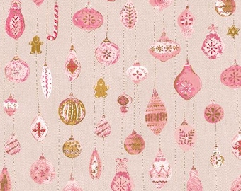 Adventale de Art Gallery - Adornos navideños azucarados de 1/2 yarda, color rosa