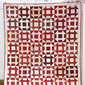 Fast Churn Dash Quilt Pattern from Amy Smart - Churn Dash Pattern with Instructions for 5 Sizes