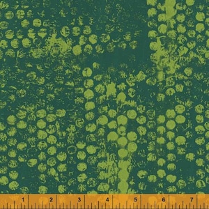 Sale - Honey Comb from Random Thoughts by Marcia Derse for Windham Fabrics - 1/2 Yard Light Green Circles on Dark Green