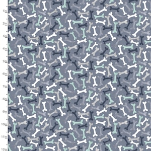 Sale - Poochie McGruff Flannel from 3 Wishes Fabrics - Half Yard Dog Bone Flannel