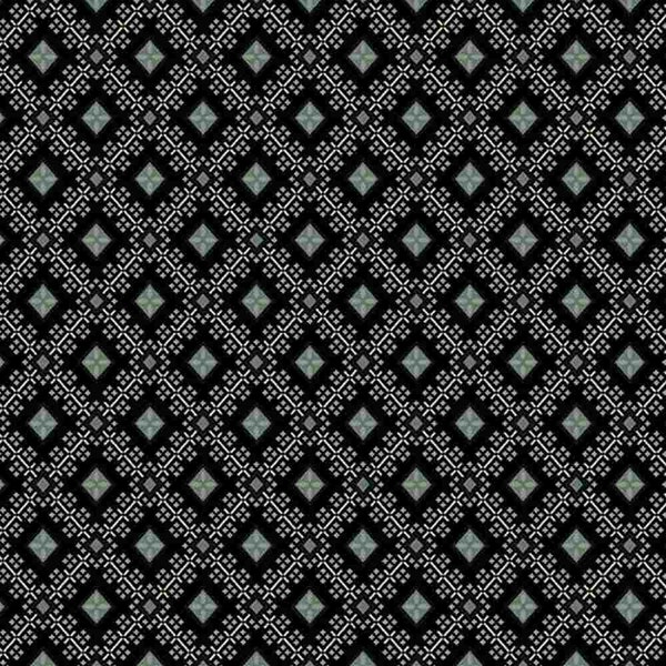 Petal Plaid von Midnight Lace für Marcus Fabrics - Half Yard - Karo umrandete Blütenblätter in Diamonds auf Schwarz