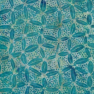 Sale 25% Off - Peacock Galore  from Island Batiks - Half Yard Circle Net Lagoon