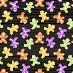 Sale 25% Off - Sale - Glow Ghosts from Henry Glass - 1/2 Yard Glow in the Dark Skeleton Bones - Halloween