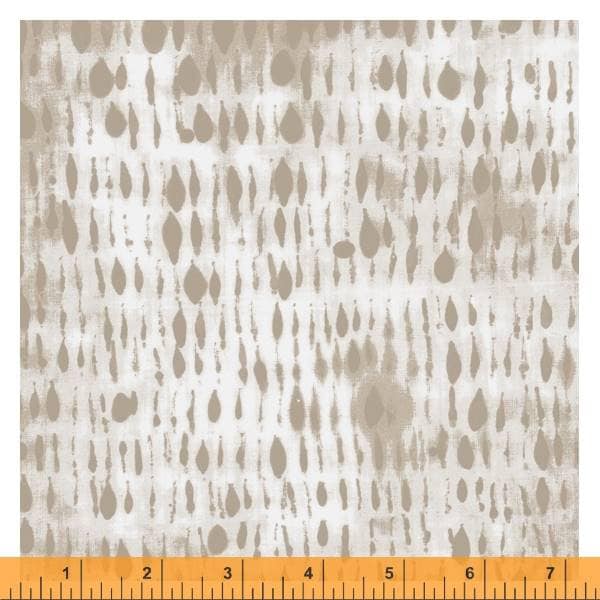Rain from Random Thoughts by Marcia Derse for Windham Fabrics - 1/2 Yard Misty Motif Slate Rain on Light Grey