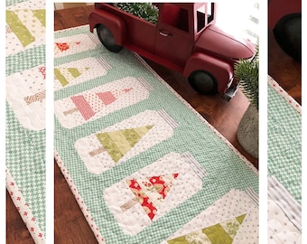 Christmas Jars Table Runner Pattern from the Pattern Basket - 15" x 38" Christmas Tree Pattern