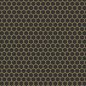 Sale - Queen Bee from Devonstone - Half Yard Beehive Yellow on Black