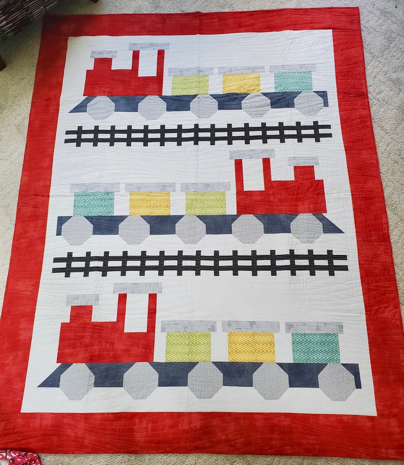 Sale All Aboard Train Quilt Kit 71.5 x 91.5 Etsy