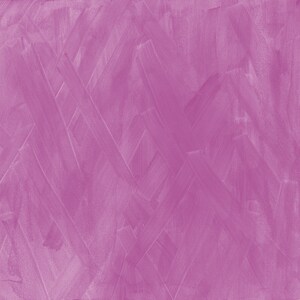 May include: A close-up of a canvas with a textured surface. The canvas is painted with overlapping brushstrokes in shades of pink and purple, creating a dynamic and abstract design. The brushstrokes vary in width and direction, adding depth and visual interest.