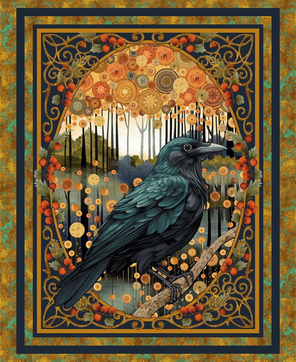 Crow-mazing Panel From Henry Glass Fabrics - 1 Yard Crow Panel - Etsy