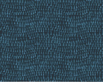 Wild North from Windham Fabrics - 1/2 Yard Triangle Tops Navy - Modern Blue Triangles