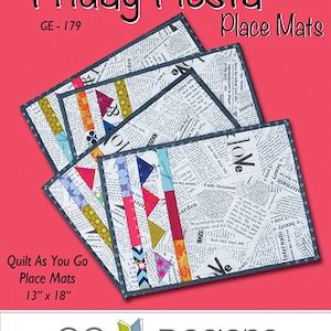 Sale - Friday Fiesta Place Mats from GE Designs - 4 Quilt as You Go Place Mats 13" x 18"