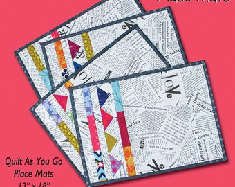 Friday Fiesta Place Mats from GE Designs - 4 Quilt as You Go Place Mats 13" x 18"