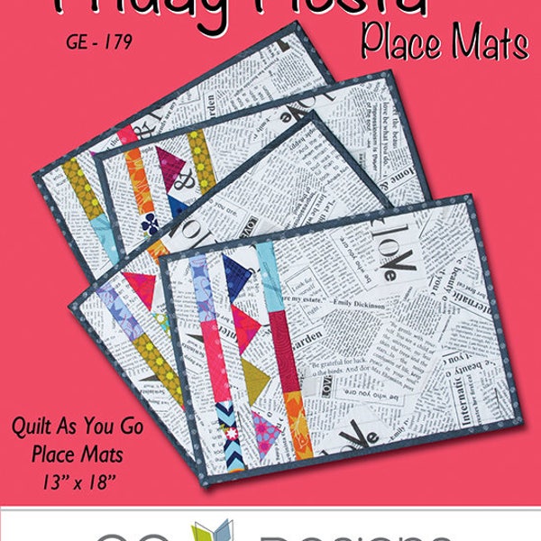 Friday Fiesta Place Mats from GE Designs - 4 Quilt as You Go Place Mats 13" x 18"