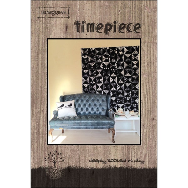 Timepiece from Villa Rosa Designs - Paper Pattern for 56" x 70" Quilt - Postcard Size Pattern