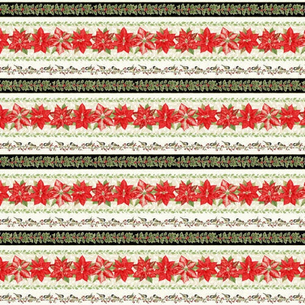 Holiday Botanical from Henry Glass Fabrics - 1/2 Yard of Botanical Border Stripe