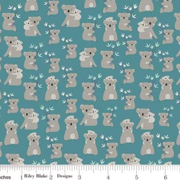 Joey from Riley Blake Designs - 1/2 Yard Koalas on Teal