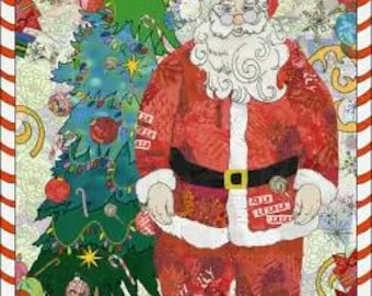 Jolly Collage by Laura Heine Collection from Windham Fabrics - 60 x 110 cm großes Panel Santa (Weihnachten)