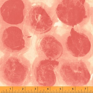 Sale - Canning from Random Thoughts by Marcia Derse for Windham Fabrics - 1/2 Yard Pink Circles on Cream