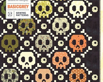 Bone & Chain by Basic Grey - 59" x 77" Halloween Skull Quilt Pattern