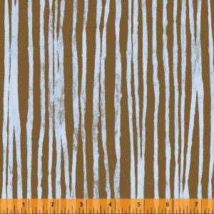 Sale 25% Off - Waters Edge from Line by Marcia Derse from Windham Fabrics - 1/2 Yard Light Blue and Brown Lines