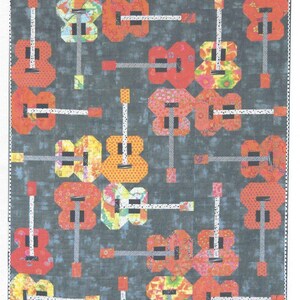 Strummin' from Pink Parakeet Designs - Quilt Pattern - Fat Quarter Quilt in 3 Sizes