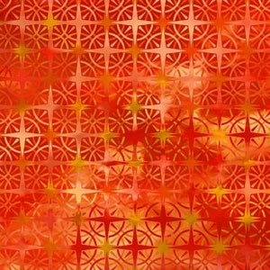 Soldes - Calypso de In the Beginning Fabrics - Étoile nautique orange feu d&#39;un demi-mètre
