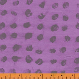 Sale - Fingerpaint from Random Thoughts by Marcia Derse for Windham Fabrics - 1/2 Yard of Dark Purple Dots on Violet
