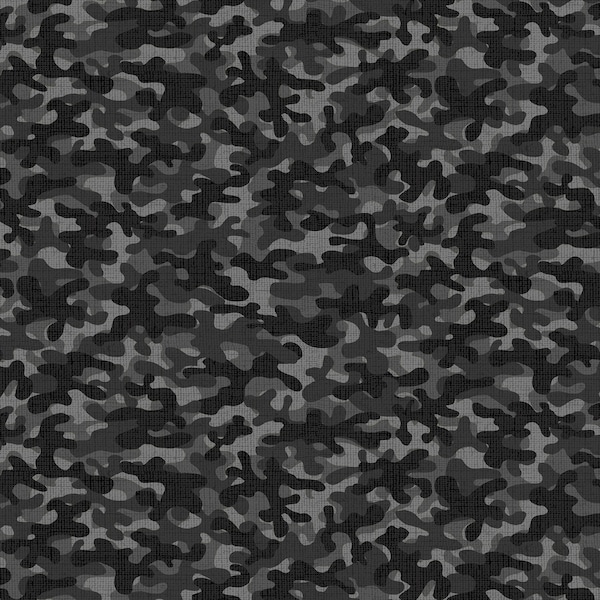 Camo from Timeless Treasures - 1/2 Yard Silver Camo Blender - Gray and Black Camoflauge Fabric