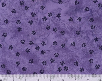 Cat Nap d'Anthology Batik - Ultraviolet 1/2 mètre de pattes fatiguées - Pattes de chat sur batik violet