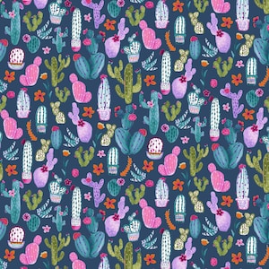 Sale - No Cause for A-Llama from Dear Stella - Half Yard Patriot Cacti  - Bright Cactus