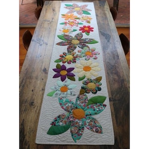 Blossoms Table Runner from Free Bird Quilting Designs - Paper Pattern for 90&quot; x 20&quot; Table Runner