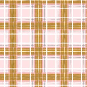 Adventale da Art Gallery Fabrics - Xadrez Jingle de 1/2 jarda - Dourado, Rosa, Branco