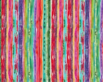 Fiore von Hoffman Kollektion für Hoffman Fabrics - 1/2 Yard Vertikal, Abstrakt, Aquarell Streifen