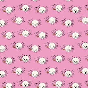 Sale - Honey Bunny by Charley Harper for Birch Fabrics - 1/2 Yard 100% Organic Cotton - Nurture Volume 2 - Rabbits on Pink